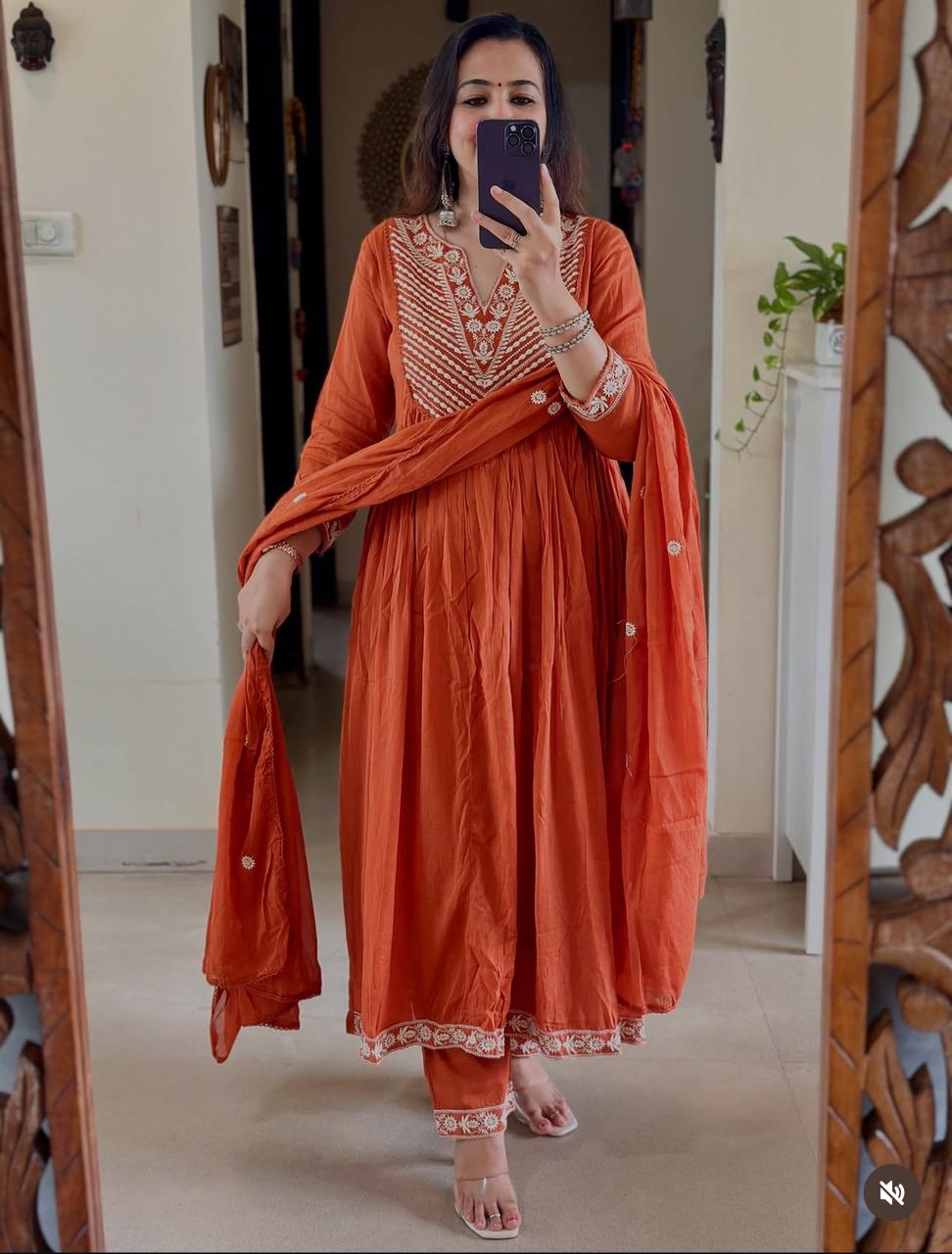 Designer Cotton Kurthi Set